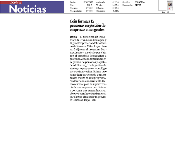 Fotografía del pantallazo de la noticia en la edición impresa de Diario de Noticias 