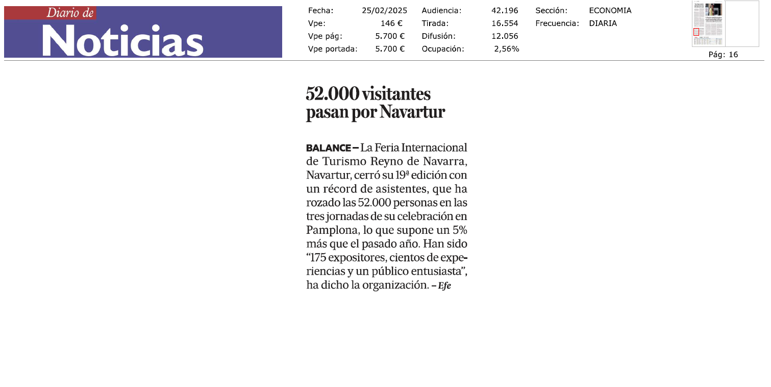 Fotografía del pantallazo de la noticia en la edición impresa del Diario de Noticias
