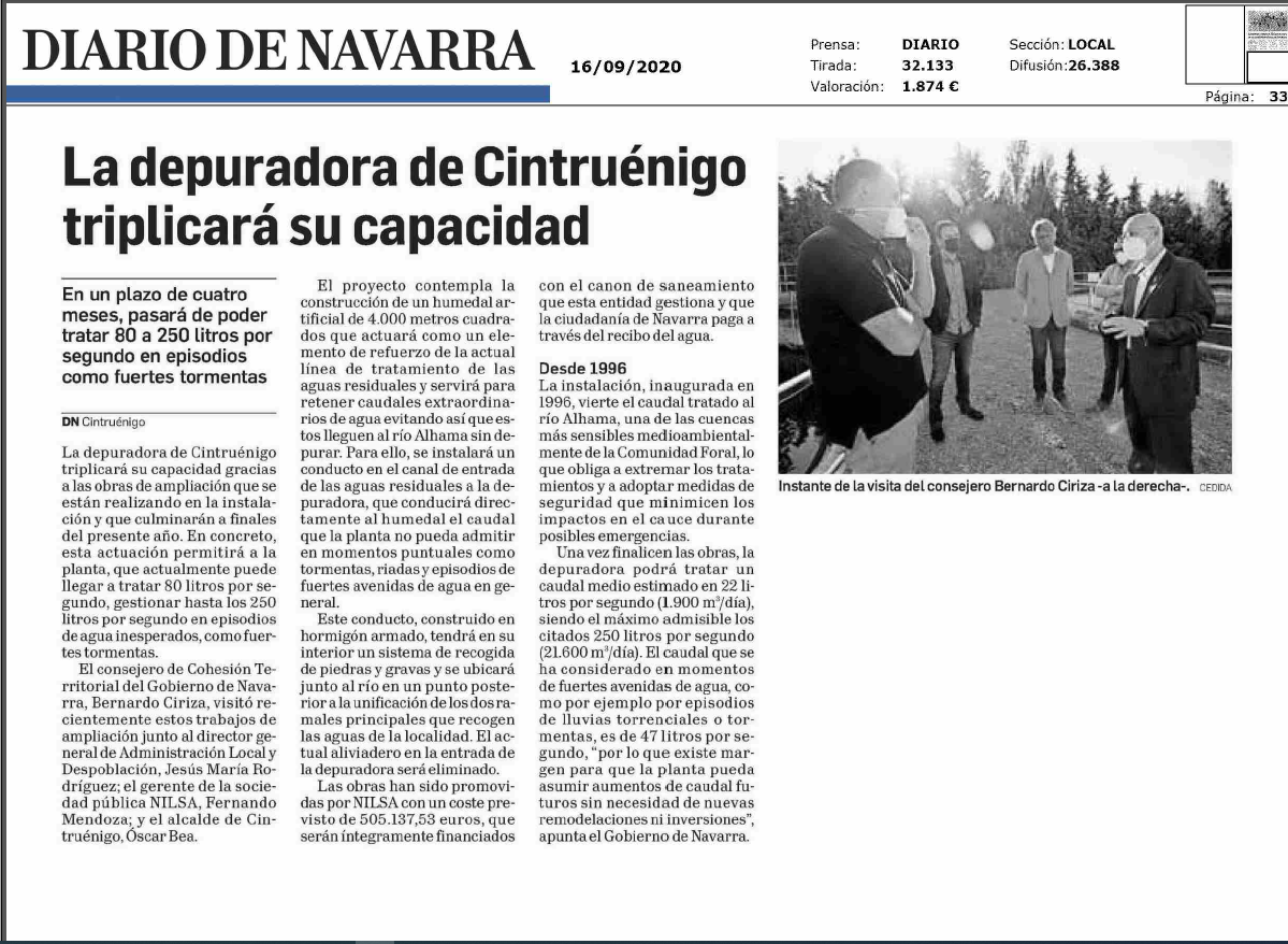 Noticia en la edición impresa del Diario de Navarra