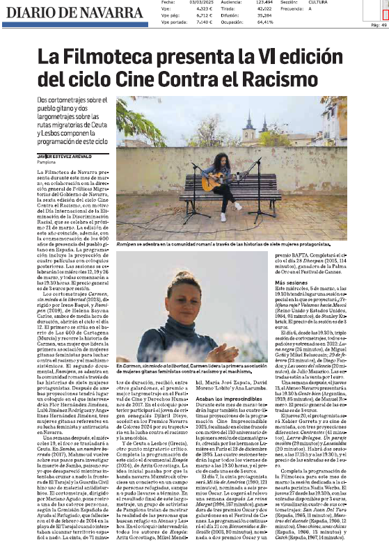 Fotografía del pantallazo de la noticia en la edición impresa del Diario de Navarra