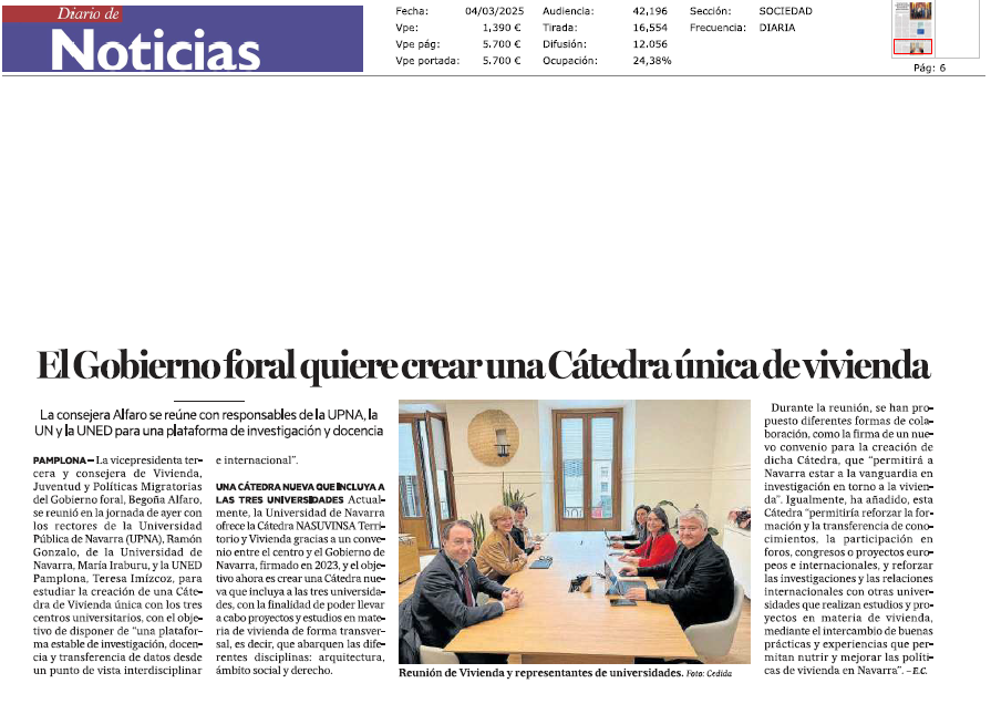Fotografía del pantallazo de la noticia en la edición impresa del Diario de Noticias