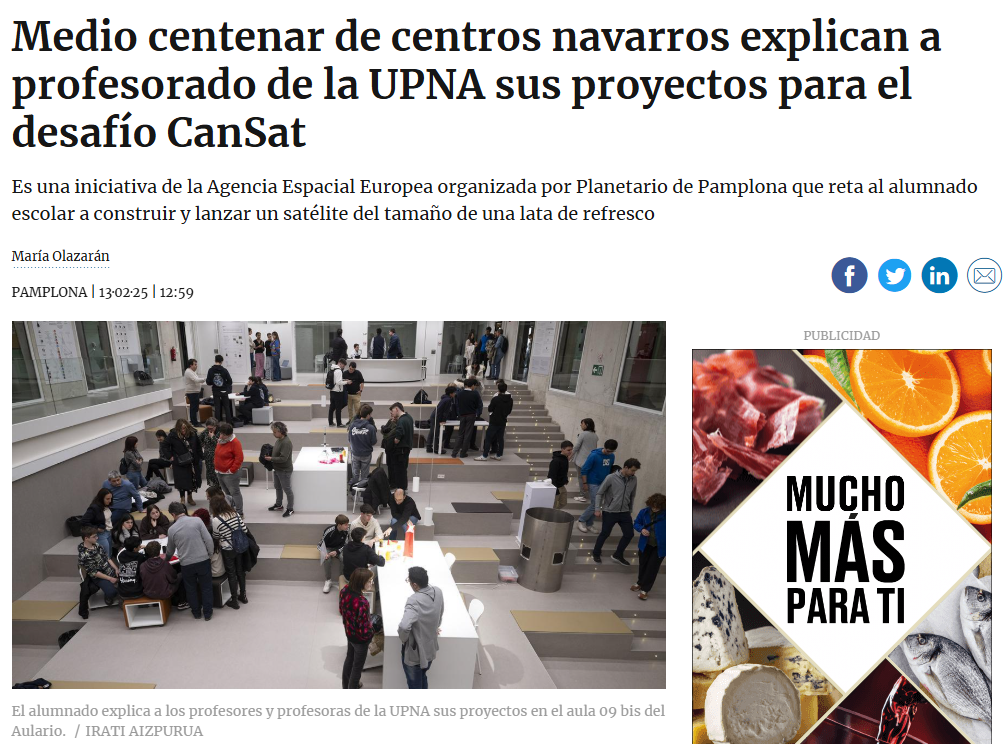 Fotografía del pantallazo de la noticia en la edición online de Diario de Noticias