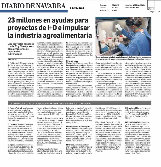 Noticia en la edición impresa del Diario de Navarra