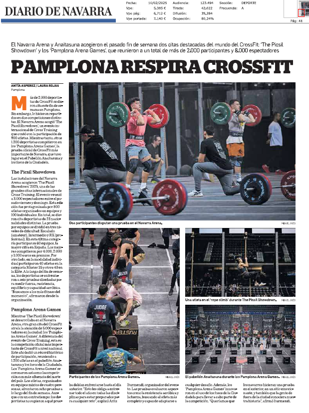 Fotografía del pantallazo de la noticia en la edición impresa de Diario de Navarra