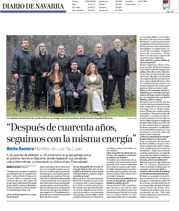 Fotografía del pantallazo de la noticia en la edición impresa de Diario de Navarra