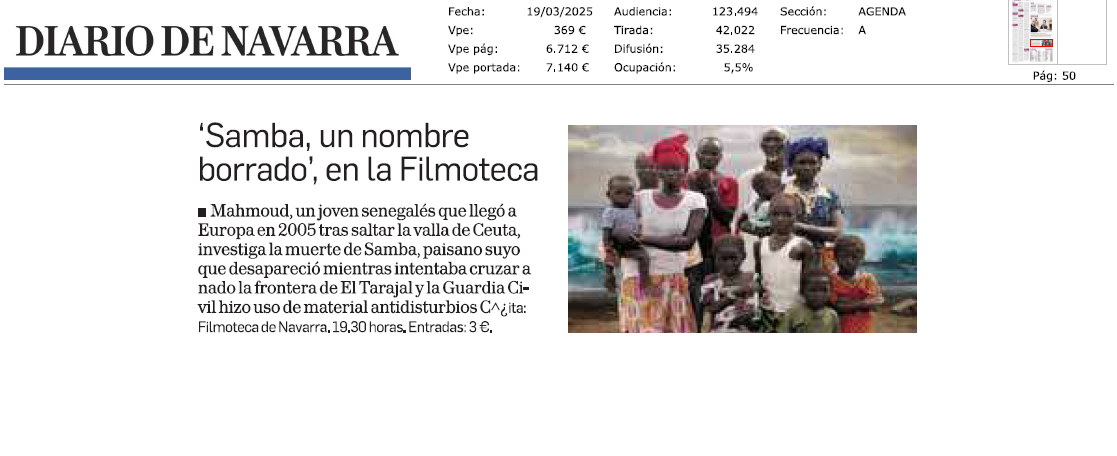 Fotografía del pantallazo de la noticia en la edición impresa de Diario de Navarra