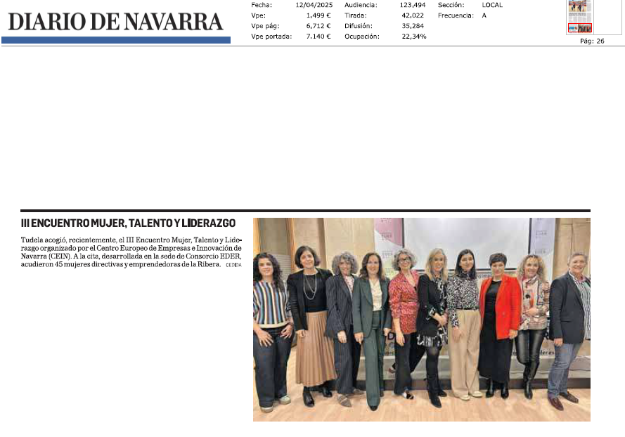 Fotografía del pantallazo de la noticia en la edición impresa de Diario de Navarra