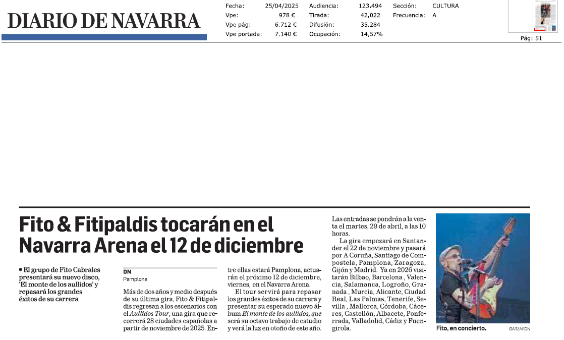 Fotografía del pantallazo de la noticia en la edición impresa de Diario de Navarra
