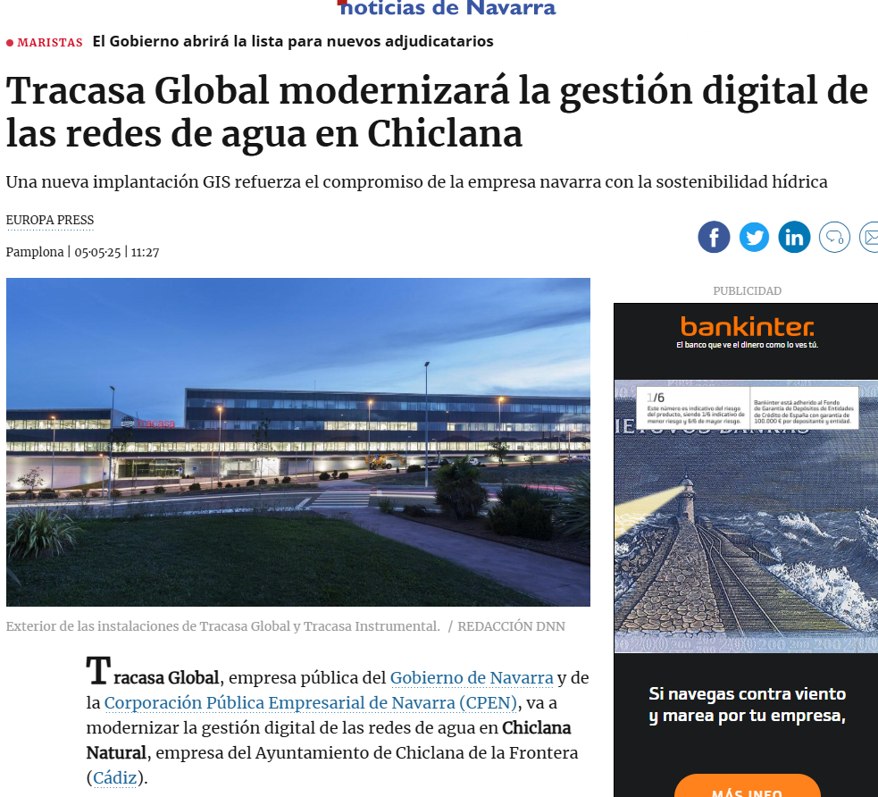 Fotografía del pantallazo de la noticia en la edición online de Diario de Noticias