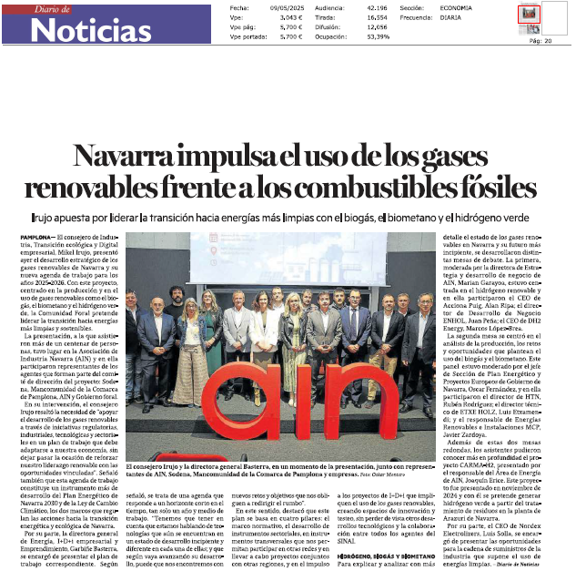 Fotografía del pantallazo de la noticia en la edición impresa de Diario de Noticias