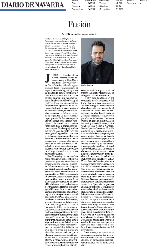 Fotografía del pantallazo de la noticia en la edición impresa de Diario de Navarra