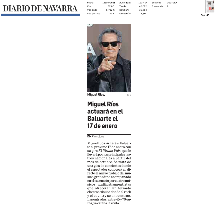 Fotografía del pantallazo de la noticia en la edición impresa del Diario de Navarra