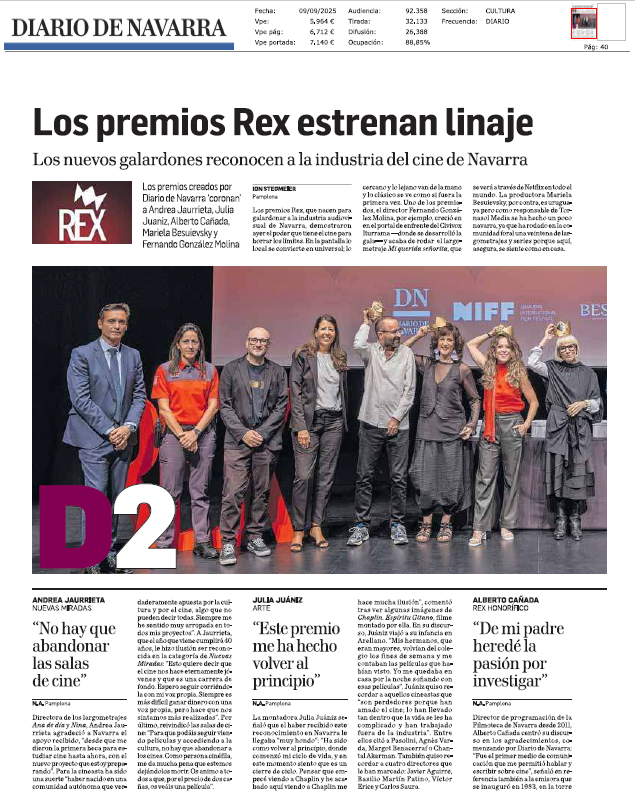 Fotografía del pantallazo de la noticia en la edición impresa del Diario de Navarra
