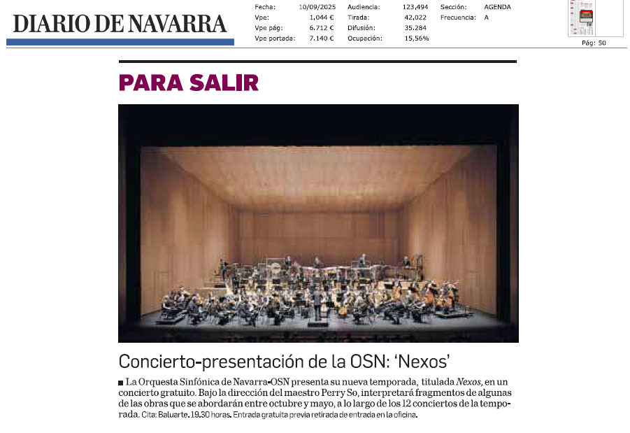Fotografía del pantallazo de la noticia en la edición impresa del Diario de Navarra