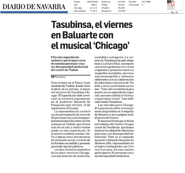 Fotografía del pantallazo de la noticia en la edición impresa del Diario de Navarra
