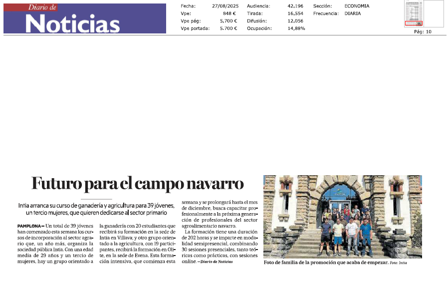 Fotografía del pantallazo de la noticia en la edición impresa del Diario de Noticias