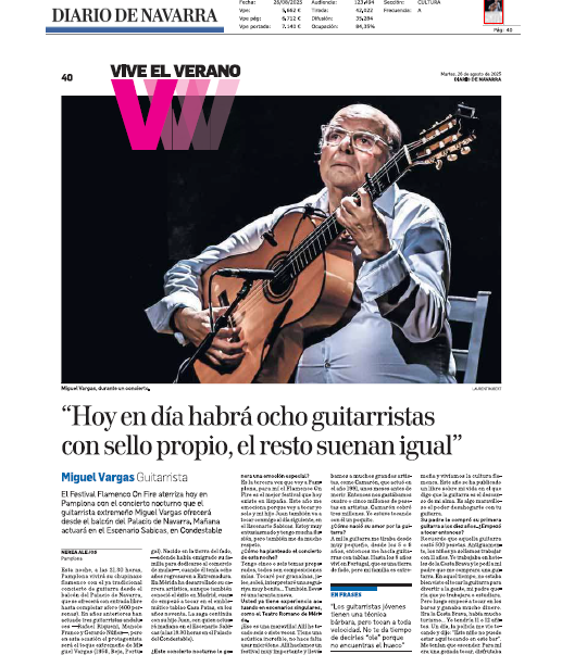 Fotografía del pantallazo de la noticia en la edición impresa del Diario de Navarra