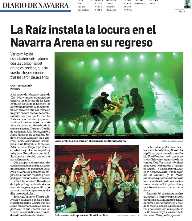 Fotografía del pantallazo de la noticia en la edición impresa del Diario de Navarra