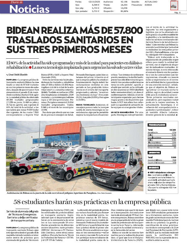Fotografía del pantallazo de la noticia en la edición impresa del Diario de Noticias