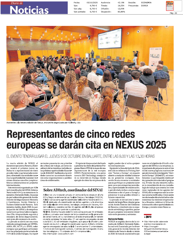 Fotografía del pantallazo de la noticia en la edición impresa del Diario de Noticias