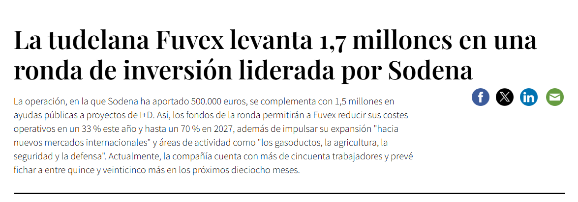 Fotografía del pantallazo de la noticia en la edición online de Navarra Capital 