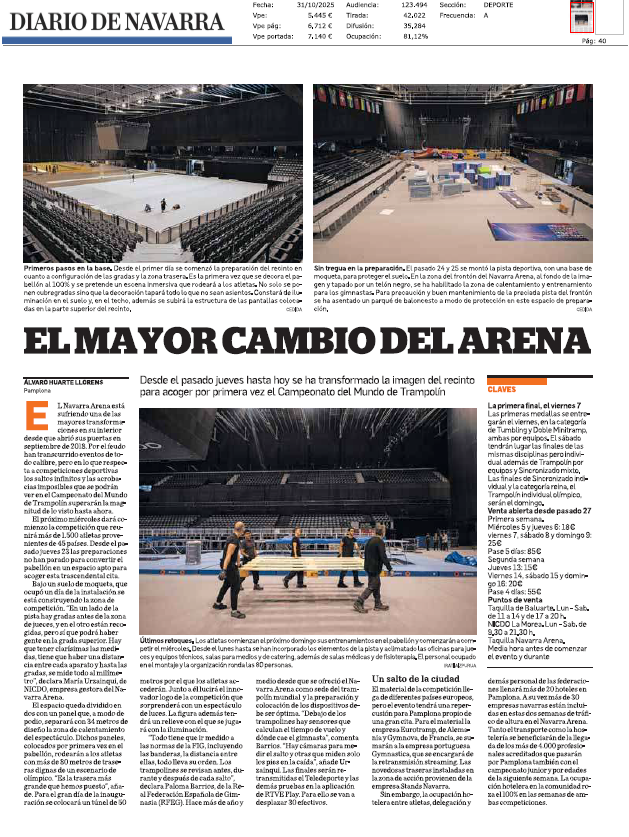 Fotografía del pantallazo de la noticia en la edición impresa de Diario de Navarra