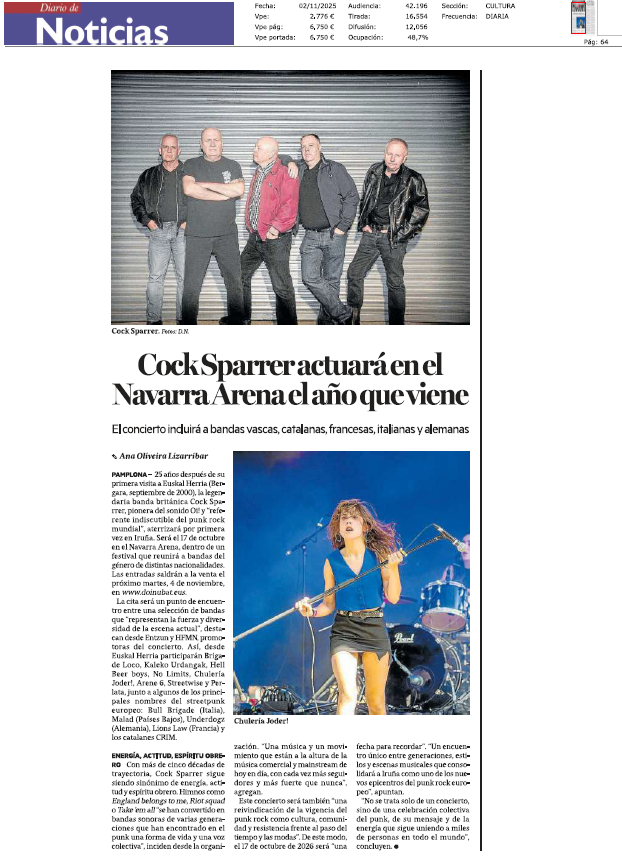 Fotografía del pantallazo de la noticia en la edición impresa de Diario de Noticias