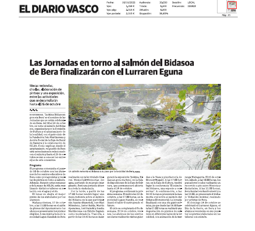 Fotografía del pantallazo de la noticia en la edición impresa de Diario Vasco