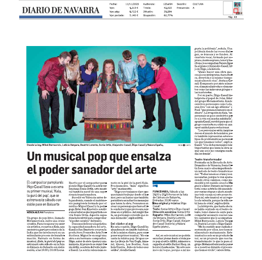 Fotografía del pantallazo de la noticia en la edición impresa de Diario de Navarra