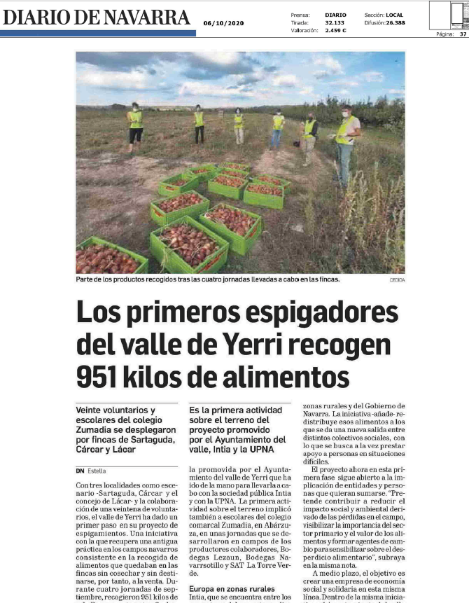 Noticia en la edición impresa del Diario de Navarra