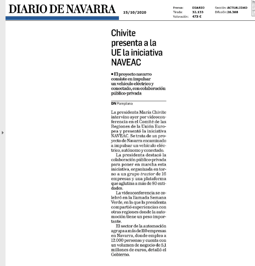 Noticia en la edición impresa del Diario de Navarra