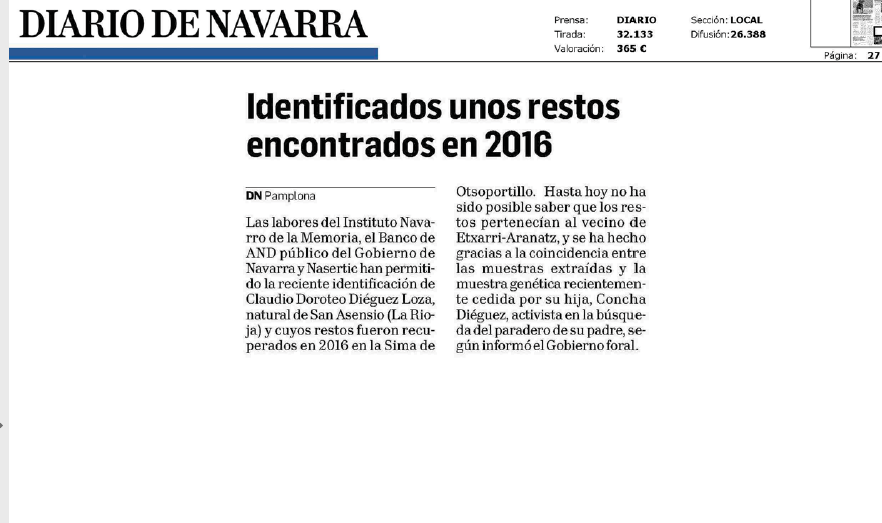 Noticia en la edición impresa del Diario de Navarra