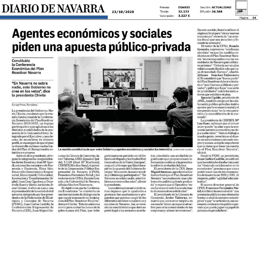 Noticia en la edición impresa del Diario de Navarra