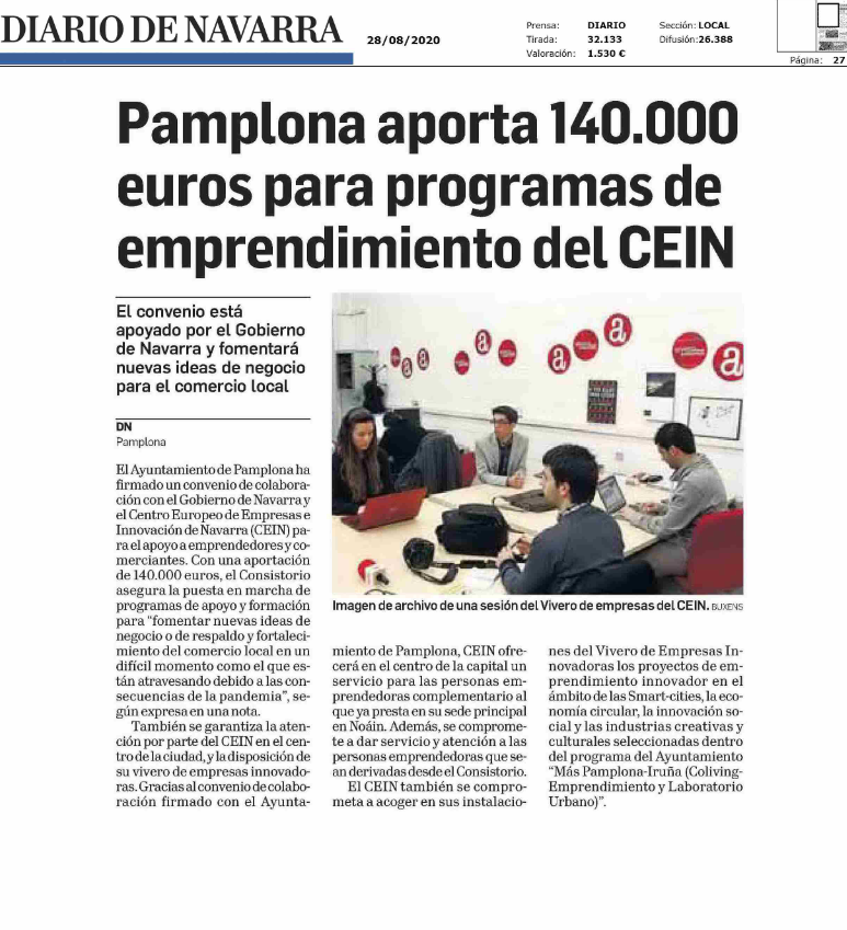 Noticia en la edición impresa del Diario de Navarra