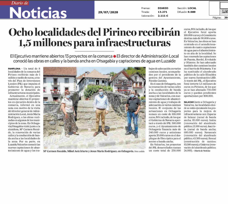 Noticia en la edición impresa del Diario de Noticias