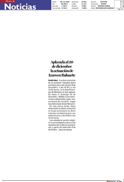Noticia en la edición impresa del Diario de Noticias