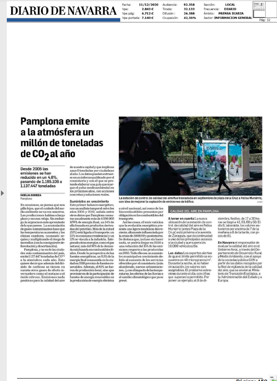 Noticia en la edición impresa del Diario de Navarra 