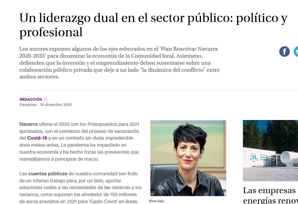 Noticia en la edición digital de Navarra Capital