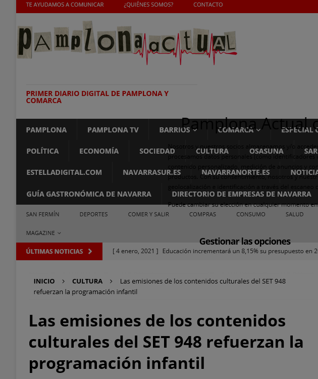 Noticia en la edición digital de Pamplona Actual