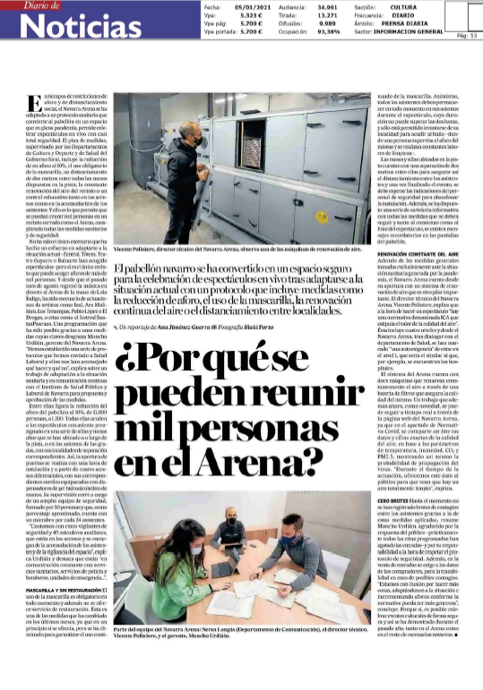 Noticia en la edición impresa del Diario de Noticias