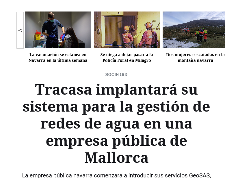 Fotografía del pantallazo de la noticia en la edición digital de Navarra.com
