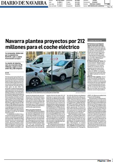 Fotografía del pantallazo de la noticia en la edición impresa del Diario de Navarra