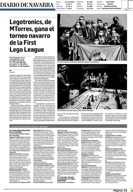 Fotografía del pantallazo de la noticia en la edición impresa del Diario de Navarra