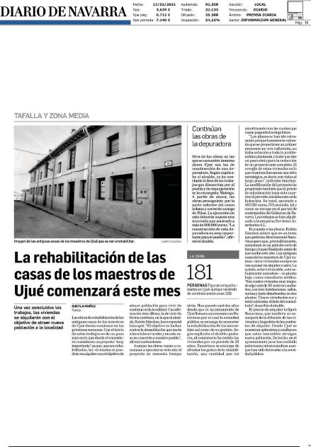 Fotografía del pantallazo de la noticia en la edición impresa del Diario de Navarra