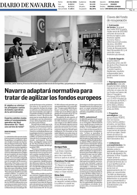 Fotografía del pantallazo de la noticia en la edición impresa del Diario de Navarra