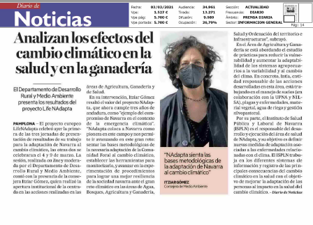 Fotografía del pantallazo de la noticia en la edición impresa del Diario de Noticias