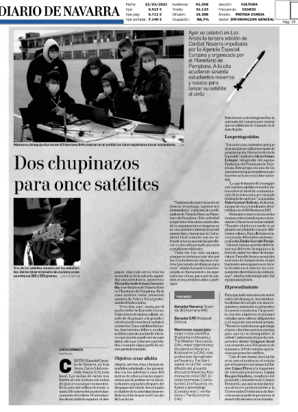 Fotografía del pantallazo de la noticia en la edición impresa del Diario de Navarra