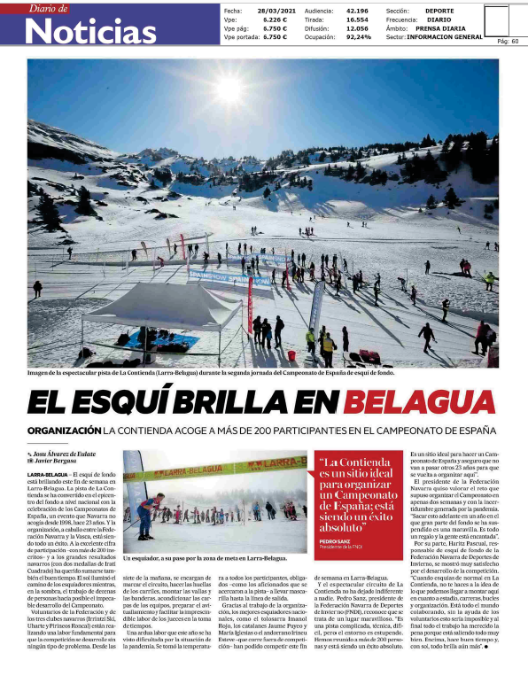Fotografía del pantallazo de la noticia en la edición impresa del Diario de Noticias