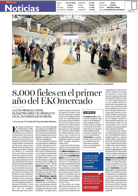 Fotografía del pantallazo de la noticia en la edición impresa del Diario de Noticias