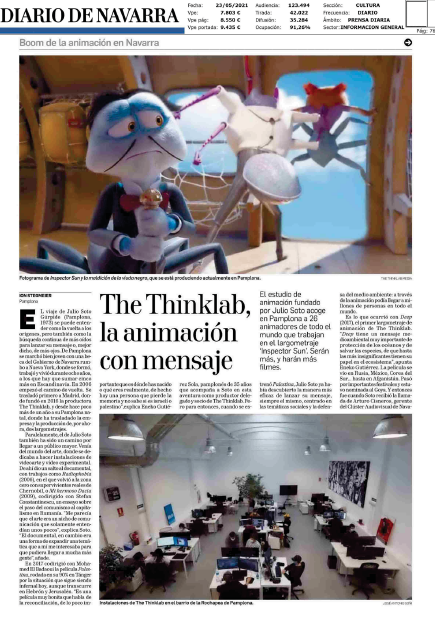 Fotografía del pantallazo de la noticia en la edición impresa del Diario de Navarra